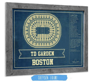 Cutler West 14" x 11" / Greyson Frame Boston Bruins - TD Garden Vintage Hockey Blueprint NHL Print 933350183_78484
