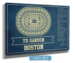Cutler West Boston Celtics - TD Garden Vintage Basketball Blueprint NBA Print