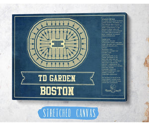 Cutler West Boston Celtics - TD Garden Vintage Basketball Blueprint NBA Print
