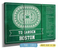Cutler West Basketball Collection 48" x 32" / 3 Panel Canvas Wrap Boston Celtics - TD Garden Vintage Basketball Blueprint NBA Print 660986338-TEAM_75821