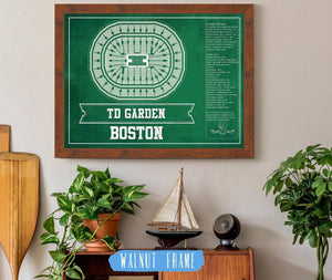 Cutler West Boston Celtics - TD Garden Vintage Basketball Blueprint NBA Team Print