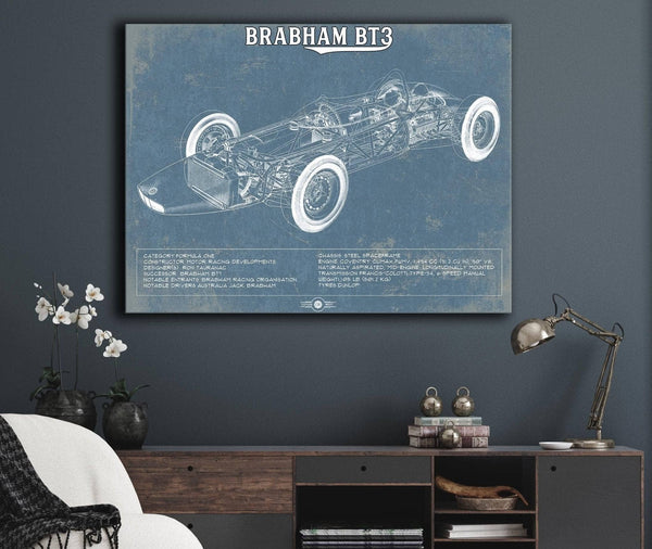 Cutler West Brabham BT3 Formula One Racing Car Vintage Auto Print