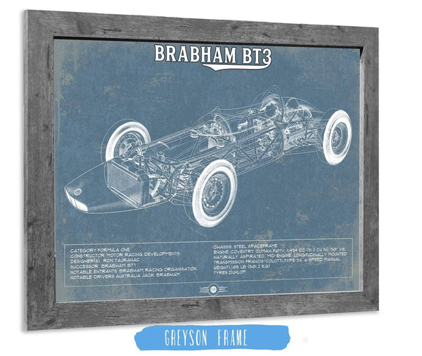 14" x 11" / Greyson Frame Cutler West Brabham BT3 Formula One Racing Car Vintage Auto Print