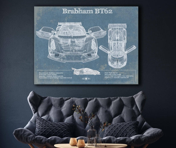Cutler West Brabham BT62 Blueprint Vintage Auto Print