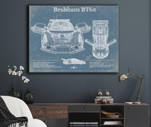 Cutler West Brabham BT62 Blueprint Vintage Auto Print