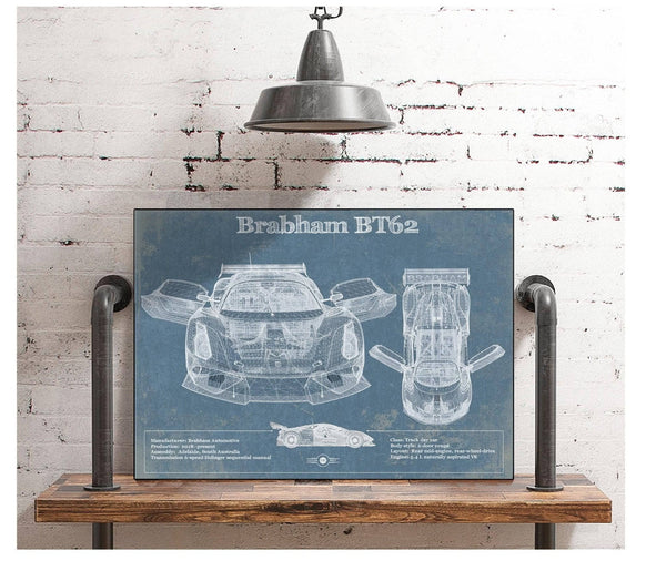 Cutler West Brabham BT62 Blueprint Vintage Auto Print