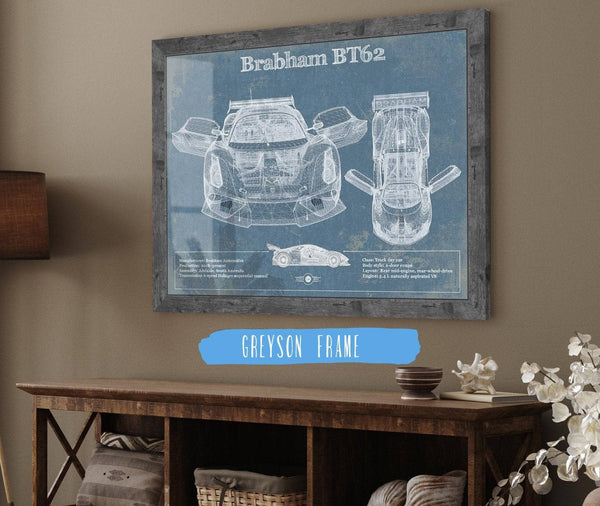 Cutler West Brabham BT62 Blueprint Vintage Auto Print