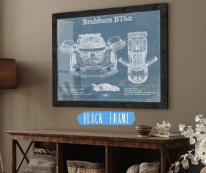 20" x 16" / Black Frame Cutler West Brabham BT62 Blueprint Vintage Auto Print