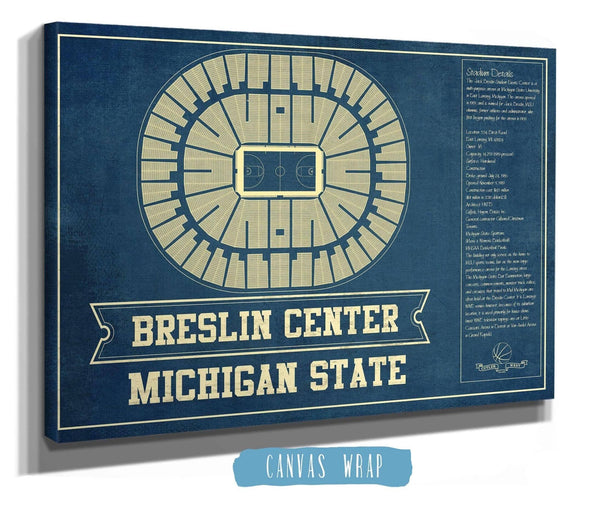 Cutler West Breslin Student Events Center - Michigan State Spartans NCAA College Basketball Blueprint Art