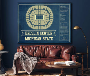 Cutler West Breslin Student Events Center - Michigan State Spartans NCAA College Basketball Blueprint Art
