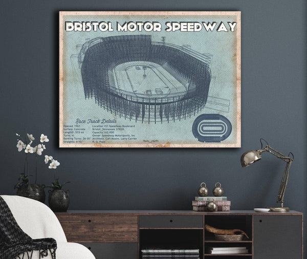 Cutler West Bristol Speedway Blueprint NASCAR Race Track Print