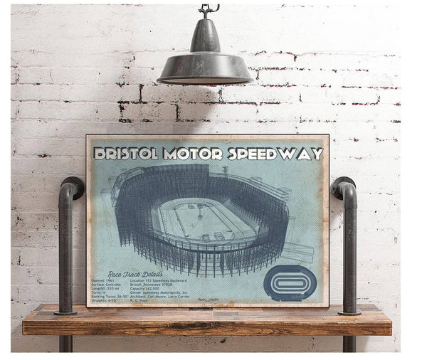 Cutler West Bristol Speedway Blueprint NASCAR Race Track Print
