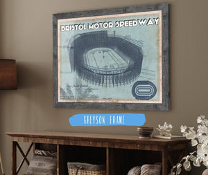 Cutler West Bristol Speedway Blueprint NASCAR Race Track Print