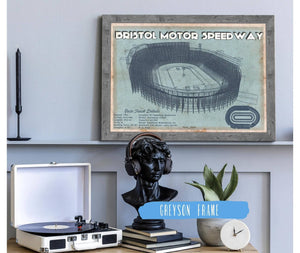 Cutler West Bristol Speedway Blueprint NASCAR Race Track Print