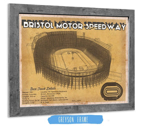 14" x 11" / Greyson Frame Cutler West Bristol Speedway NASCAR Race Track Print