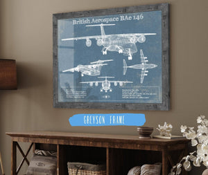 Cutler West British Aerospace BAe 146 / Avro RJ Vintage Aviation Blueprint Print