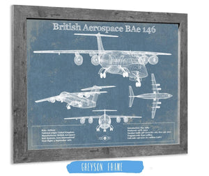 14" x 11" / Greyson Frame Cutler West British Aerospace BAe 146 / Avro RJ Vintage Aviation Blueprint Print