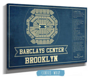 Cutler West Brooklyn Nets Barclays Center Vintage Basketball Blueprint NBA Print