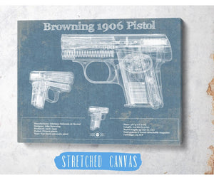 Cutler West Browning 1906 Pistol Blueprint Vintage Gun Print