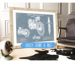 Cutler West BSA Bantam D1 Blueprint Motorcycle Patent Print