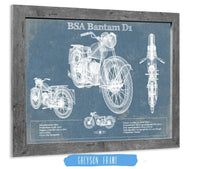 Cutler West 14" x 11" / Greyson Frame BSA Bantam D1 Blueprint Motorcycle Patent Print 833110063_46302