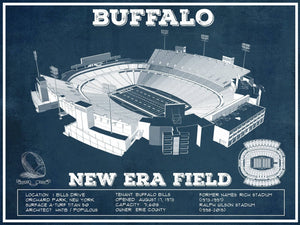 14" x 11" / Unframed Cutler West Buffalo Bills - New Era Field - Vintage Football Print