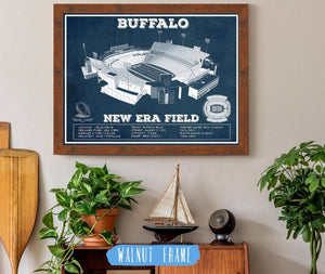 20" x 16" / Walnut Frame Cutler West Buffalo Bills - New Era Field - Vintage Football Print