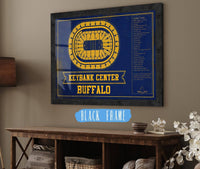 Cutler West 14" x 11" / Black Frame Buffalo Sabres Team Colors - KeyBank Center Vintage Hockey Blueprint NHL Print 933350186_78676