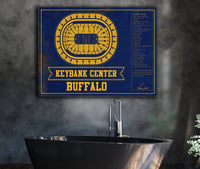 Cutler West Buffalo Sabres Team Colors - KeyBank Center Vintage Hockey Blueprint NHL Print