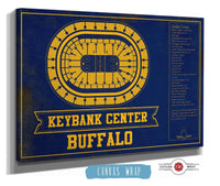Cutler West 14" x 11" / Stretched Canvas Wrap Buffalo Sabres Team Colors - KeyBank Center Vintage Hockey Blueprint NHL Print 933350186_78680