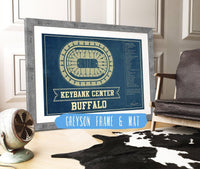 Cutler West 14" x 11" / Greyson Frame & Mat Buffalo Sabres - KeyBank Center Vintage Hockey Blueprint NHL Print 933350185_78617