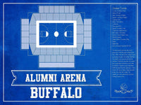 Cutler West Basketball Collection 14" x 11" / Unframed Alumni Arena Buffalo Bulls Team Colors NCAA Vintage Basketball Print 933350226_82370