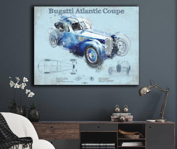 Cutler West Bugatti Atlantic Coupe Vintage Sports Car Print