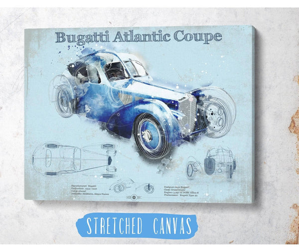 Cutler West Bugatti Atlantic Coupe Vintage Sports Car Print