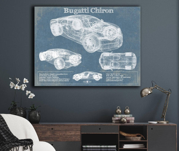 Cutler West Bugatti Chiron Vintage Sports Car Print