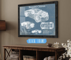 20" x 16" / Black Frame Cutler West Bugatti Chiron Vintage Sports Car Print