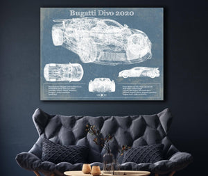 Cutler West Bugatti Divo 2020 Vintage Sports Car Print