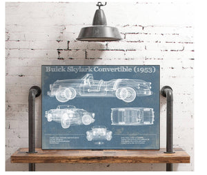 Cutler West Buick Skylark Convertible (1953) Vintage Blueprint Auto Print
