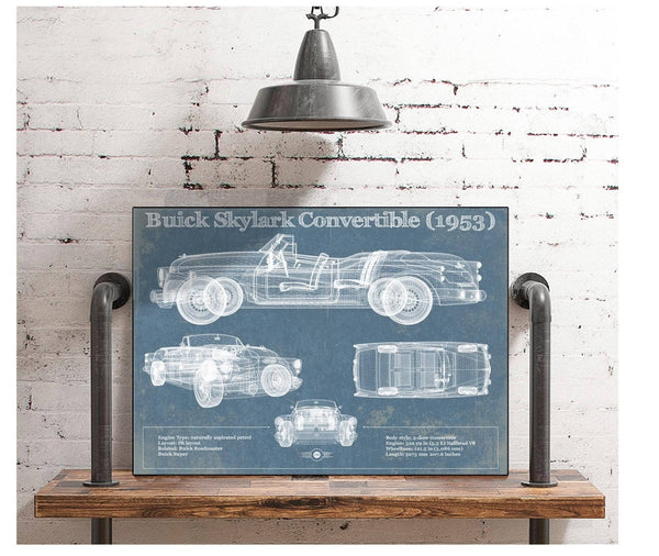 Cutler West Buick Skylark Convertible (1953) Vintage Blueprint Auto Print