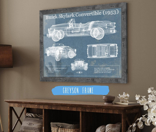 Cutler West Buick Skylark Convertible (1953) Vintage Blueprint Auto Print