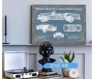 Cutler West Buick Skylark Convertible (1953) Vintage Blueprint Auto Print