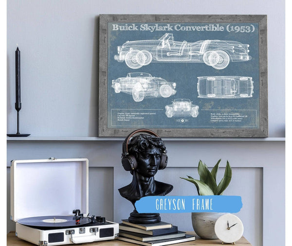 Cutler West Buick Skylark Convertible (1953) Vintage Blueprint Auto Print
