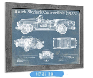 14" x 11" / Greyson Frame Cutler West Buick Skylark Convertible (1953) Vintage Blueprint Auto Print