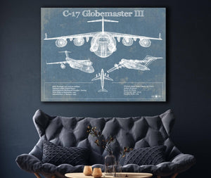 Cutler West C-17 Globemaster III USAF Vintage Aviation Blueprint Retirement Gift
