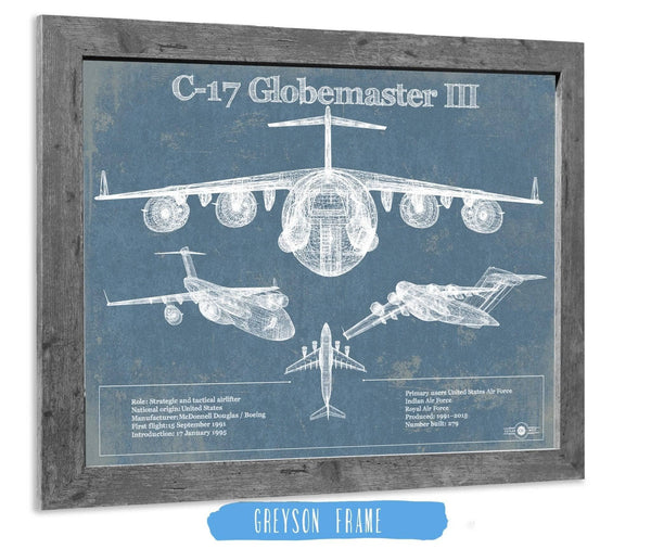 Cutler West C-17 Globemaster III USAF Vintage Aviation Blueprint Retirement Gift