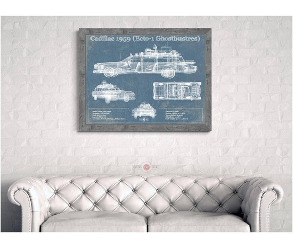 Cutler West Cadillac 1959 ECTO-1 Ghostbusters  Blueprint Vintage Auto Print