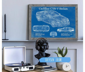 Cutler West Cadillac CTS-V Sedan Blueprint Vintage Auto Print
