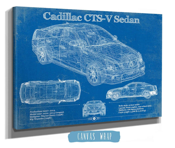 Cutler West Cadillac CTS-V Sedan Blueprint Vintage Auto Print