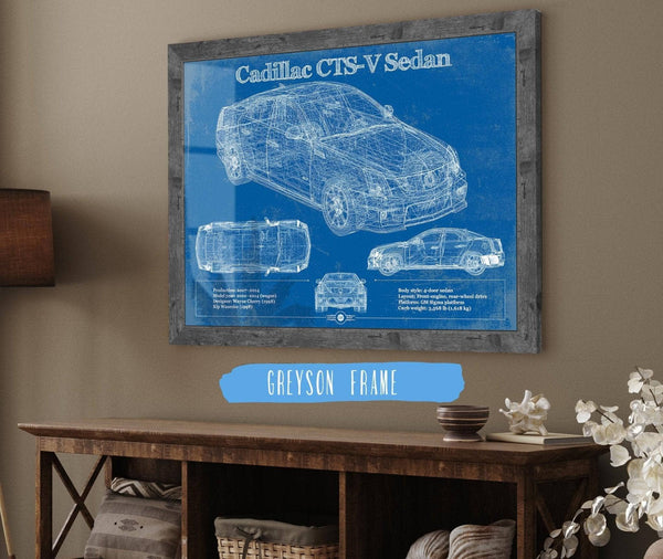 Cutler West Cadillac CTS-V Sedan Blueprint Vintage Auto Print