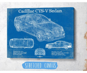 Cutler West Cadillac CTS-V Sedan Blueprint Vintage Auto Print